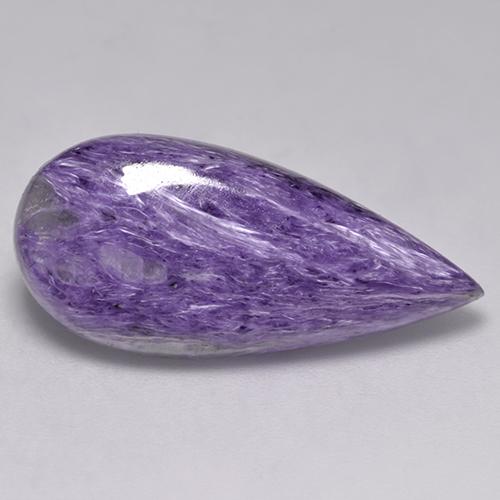 Charoíta violeta natural de 11,04 ct, en forma de pera, opaco
