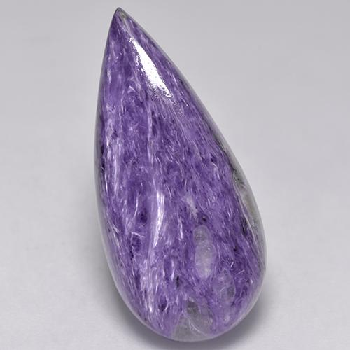 Charoíta violeta natural de 11,04 ct, en forma de pera, opaco