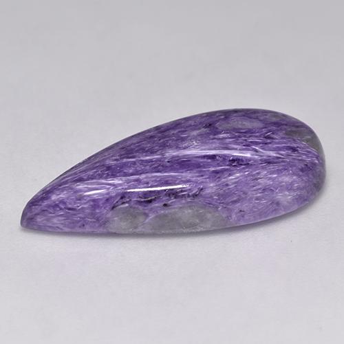 Charoíta violeta natural de 11,04 ct, en forma de pera, opaco