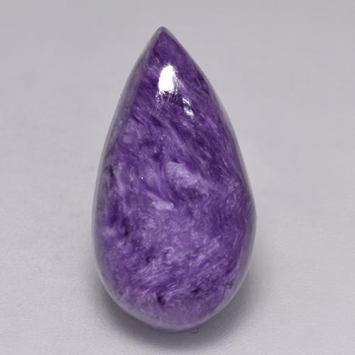 Charoíta violeta púrpura terciopelo natural de 6,47 ct, en forma de pera, opaco
