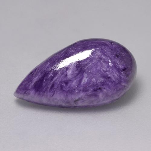 Charoíta violeta púrpura terciopelo natural de 6,47 ct, en forma de pera, opaco
