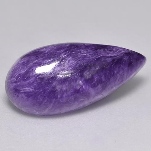 Charoíta violeta natural de 9,88 ct, en forma de pera, opaco