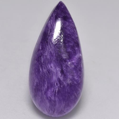 Charoíta violeta natural de 9,88 ct, en forma de pera, opaco