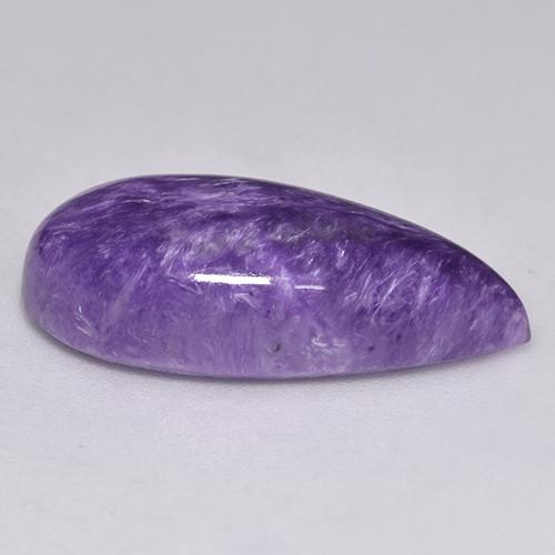 Charoíta violeta natural de 9,88 ct, en forma de pera, opaco