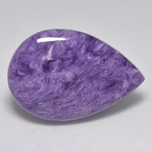 Charoíta Violeta púrpura claro natural de 13.87 ct, En forma de pera, Opaco