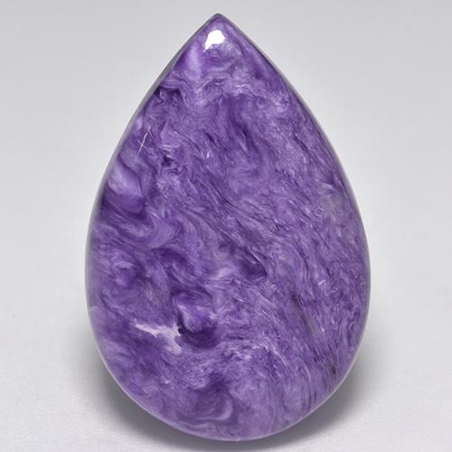 Charoíta Violeta púrpura claro natural de 13.87 ct, En forma de pera, Opaco