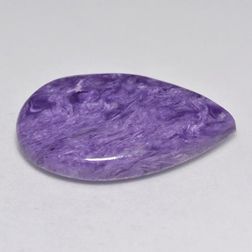 Charoíta Violeta púrpura claro natural de 13.87 ct, En forma de pera, Opaco