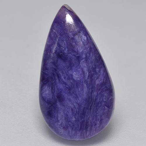Charoíta violeta natural de 5,87 ct, en forma de pera, opaco