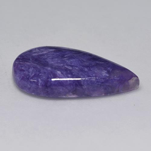 Charoíta violeta natural de 5,87 ct, en forma de pera, opaco