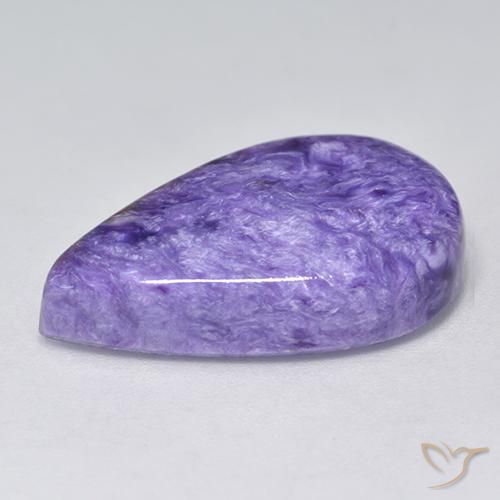 Charoíta Violeta púrpura terciopelo claro natural de 12.06 ct, En forma de pera, Opaco