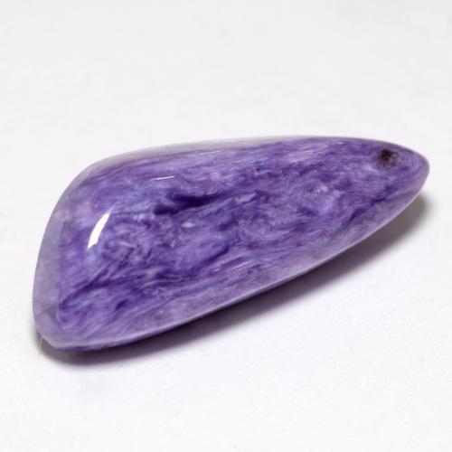 Charoíta Violeta púrpura terciopelo claro natural de 8.10 ct, Forma elegante, Opaco