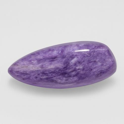 Charoíta violeta natural de 5,43 ct, forma elegante, opaco