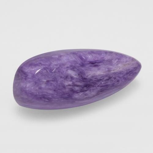 Charoíta violeta natural de 5,43 ct, forma elegante, opaco