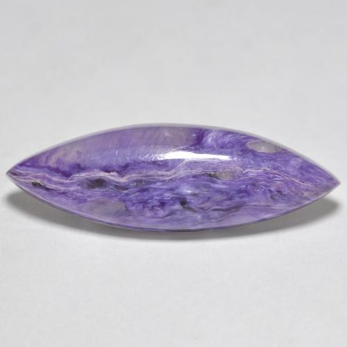 Charoíta violeta natural de 7,83 ct, marquesa, opaco