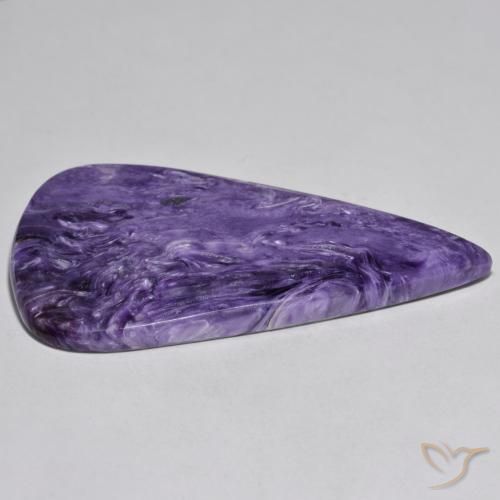 Charoíta Violeta malva natural de 76.47 ct, En forma de pera, Opaco