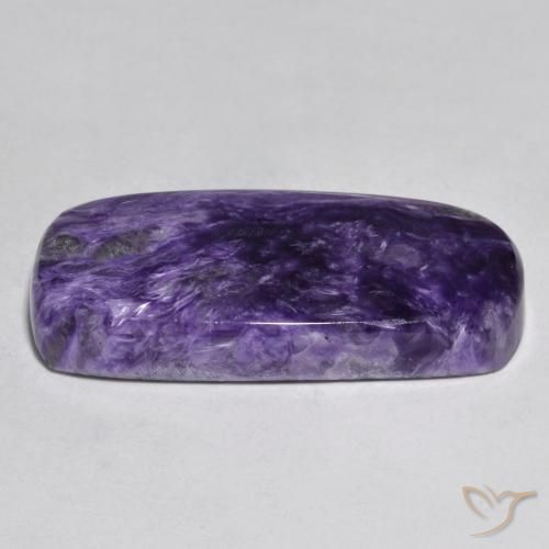 Charoíta Violeta oscuro medio natural de 37.13 ct, Forma Cojín, Opaco