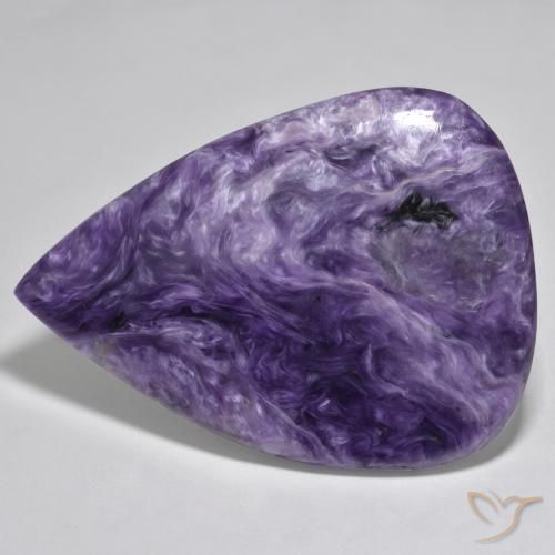 Charoíta Violeta medio natural de 104.77 ct, En forma de pera, Opaco