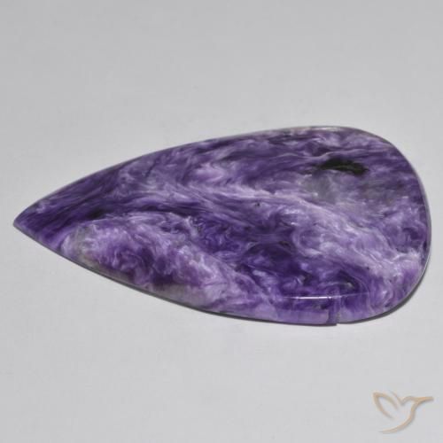Charoíta Violeta medio natural de 104.77 ct, En forma de pera, Opaco