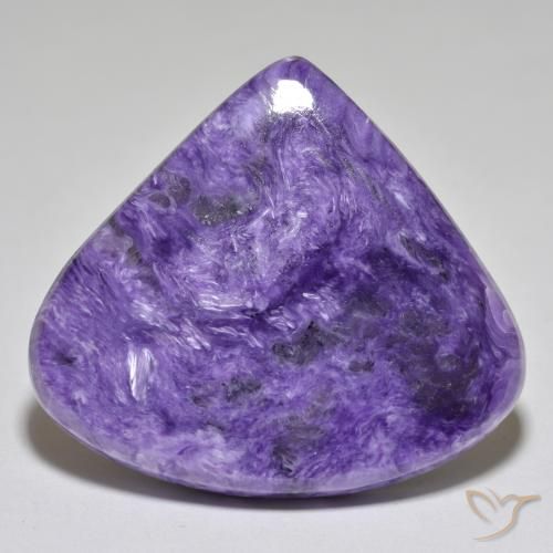 Charoíta violeta natural de 40,66 ct, en forma de pera, opaco