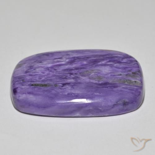 Charoíta Violeta oscuro medio natural de 45.54 ct, Forma Cojín, Opaco