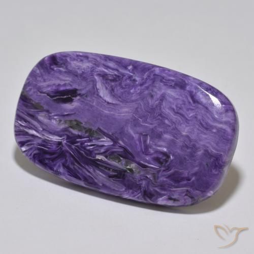 Charoíta Violeta oscuro natural de 54.42 ct, Forma Cojín, Opaco