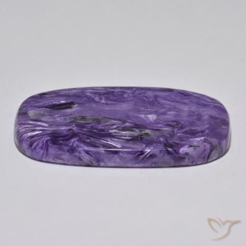 Charoíta Violeta oscuro natural de 54.42 ct, Forma Cojín, Opaco