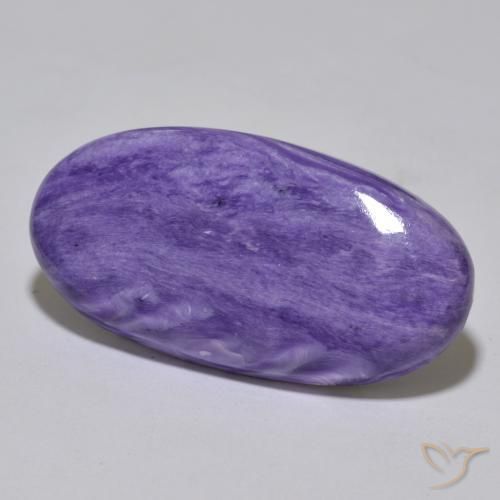 Charoíta Violeta púrpura terciopelo claro natural de 30.82 ct, Ovalada, Opaco