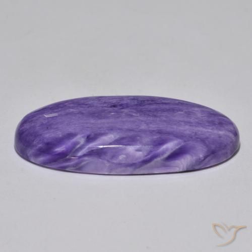Charoíta Violeta púrpura terciopelo claro natural de 30.82 ct, Ovalada, Opaco