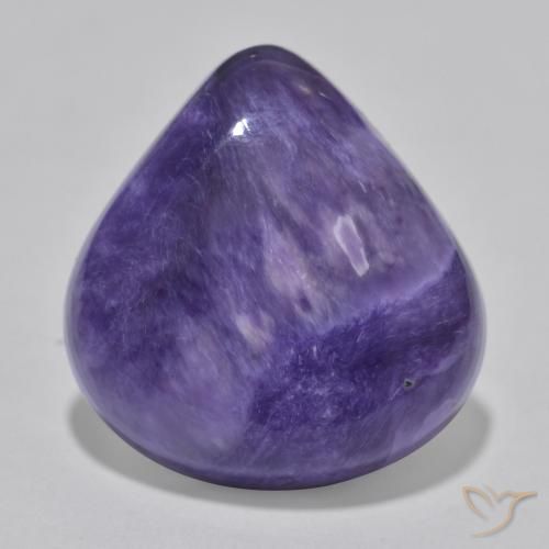 Charoíta violeta natural de 12,93 ct, en forma de pera, opaco