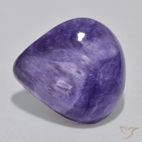 Charoíta violeta natural de 12,93 ct, en forma de pera, opaco