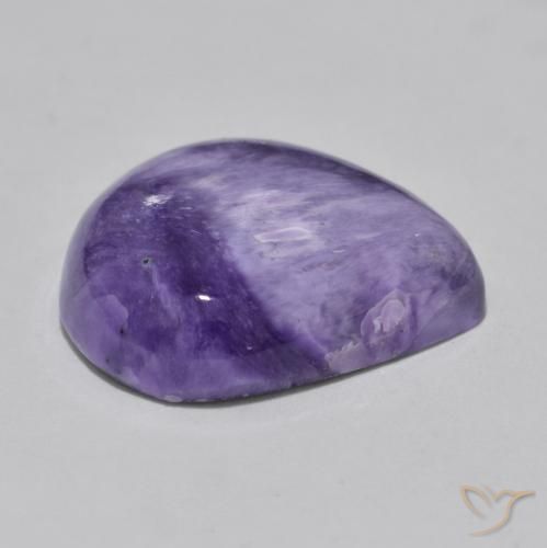 Charoíta violeta natural de 12,93 ct, en forma de pera, opaco