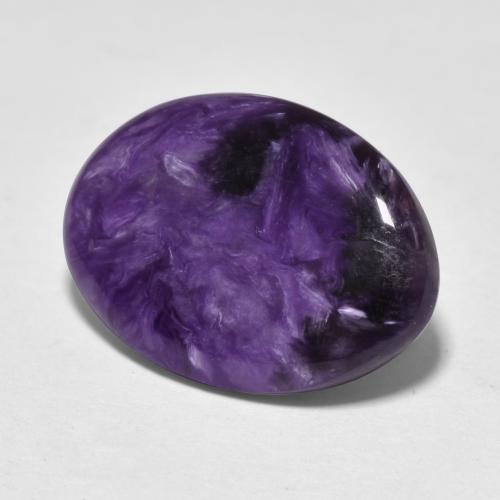 Charoíta violeta natural de 6,19 ct, corte óvalo, opaco