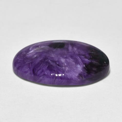 Charoíta violeta natural de 6,19 ct, corte óvalo, opaco