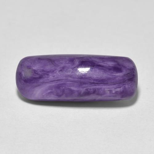 Charoíta violeta natural de 4,66 ct, corte cojín, opaco