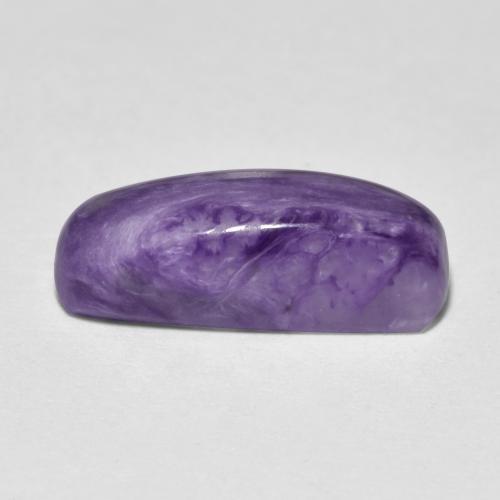 Charoíta violeta natural de 4,66 ct, corte cojín, opaco