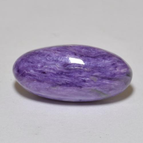 Charoíta Violeta medio natural de 5.45 ct, Corte Óvalo, Opaco