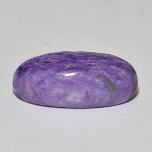 Charoíta Violeta medio natural de 5.45 ct, Corte Óvalo, Opaco