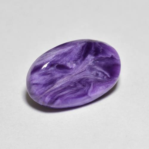 Charoíta Violeta medio natural de 2.97 ct, Corte Óvalo, Opaco