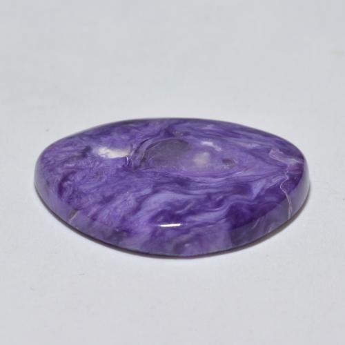 Charoíta violeta natural de 9,66 ct, forma elegante, opaco