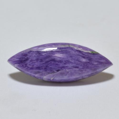 Charoíta violeta oscuro natural de 5,45 ct, marquesa, opaco