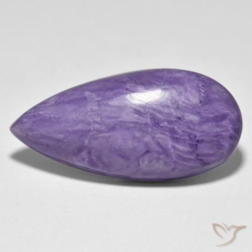 25.23ct Natural Violeta púrpura claro Charoíta, En forma de pera, Opaco