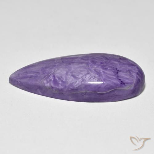 Charoíta Violeta púrpura claro natural de 25.23 ct, En forma de pera, Opaco