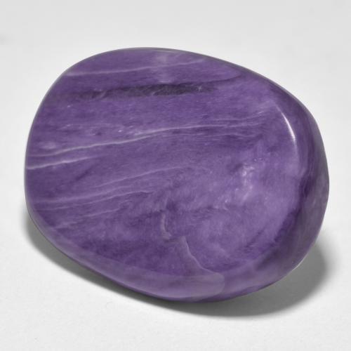 Charoíta violeta natural de 15,18 ct, corte óvalo, opaco