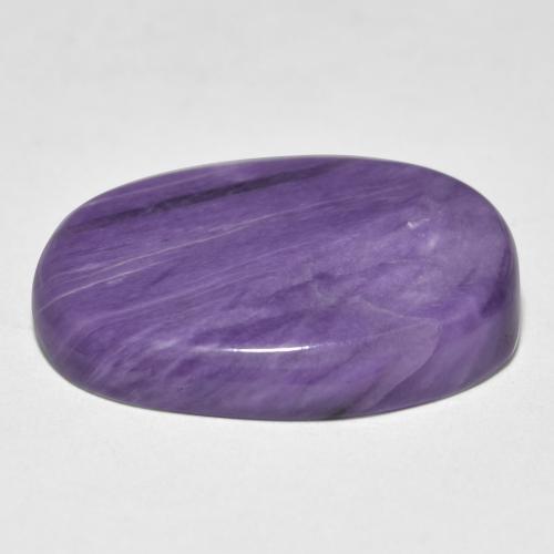 Charoíta violeta natural de 15,18 ct, corte óvalo, opaco