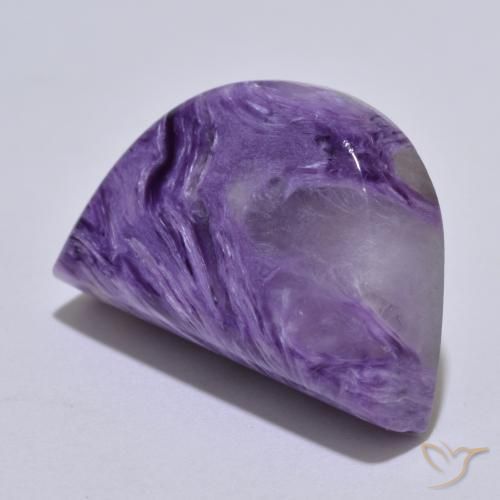 Charoíta Violeta oscuro natural de 16.25 ct, Elegante, Opaco