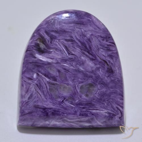 Charoíta violeta natural de 30,39 ct, forma elegante, opaco