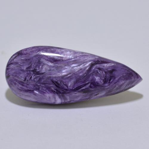 Charoíta Violeta oscuro natural de 17.33 ct, En forma de pera, Opaco