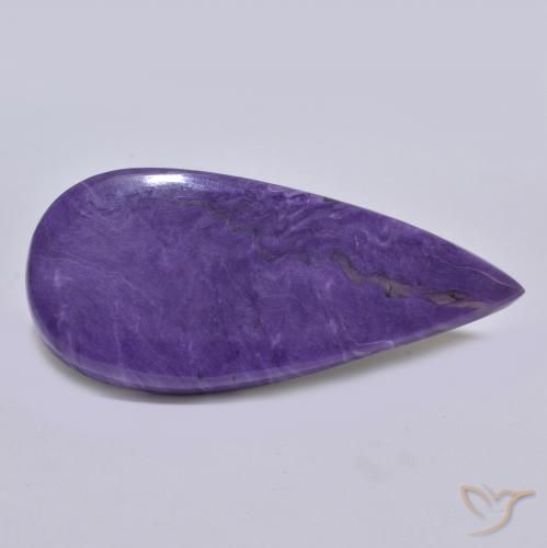 64.39ct Natural Violeta oscuro Charoita, En forma de pera, Opaco