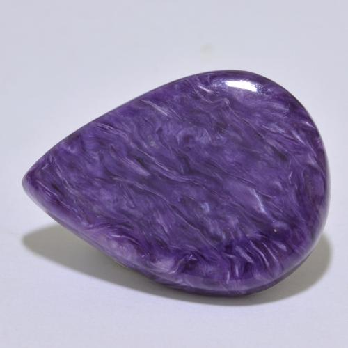 Charoíta violeta natural de 15,17 ct, en forma de pera, opaco
