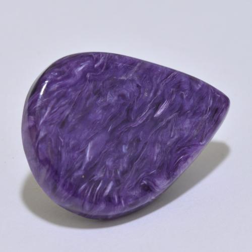 Charoíta violeta natural de 15,17 ct, en forma de pera, opaco